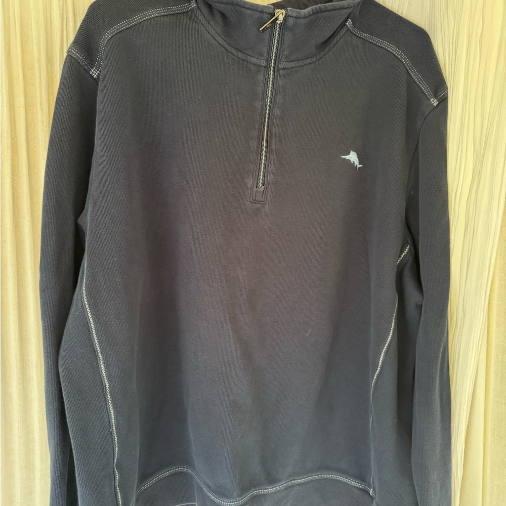 Tommy Bahama 25 Years If Paradise 1/4 Zip Pullover Navy Blue